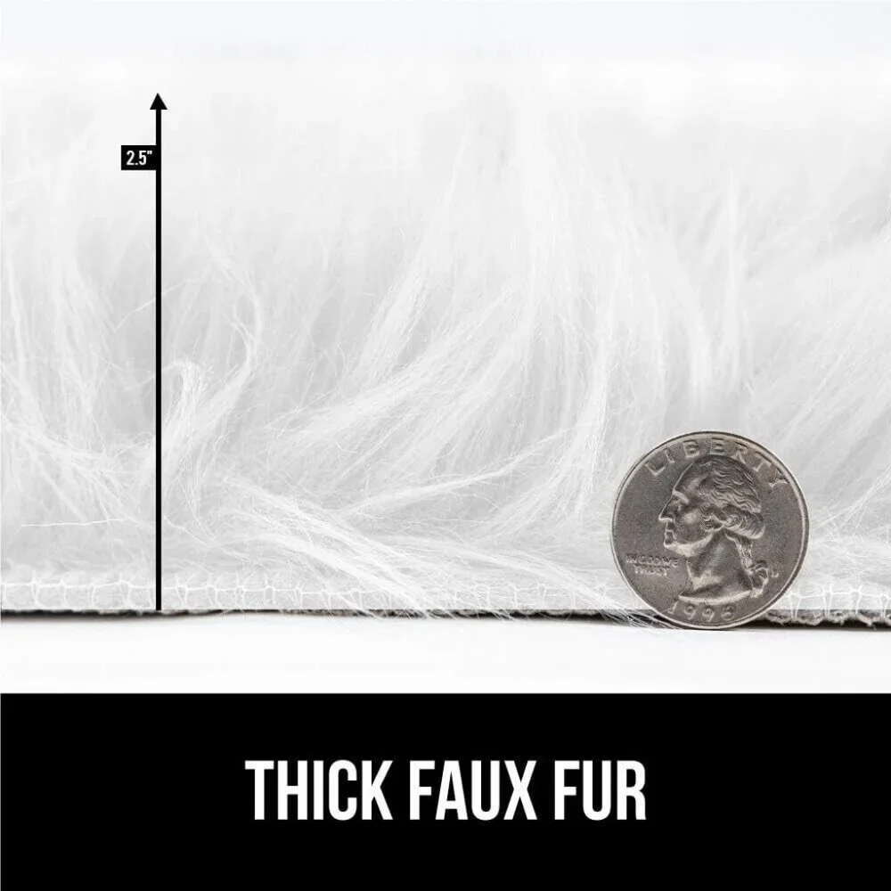 Gorilla Grip Faux Fur Chair and Stool Seat Covers, Soft Cushion 4 Pack, Round Co